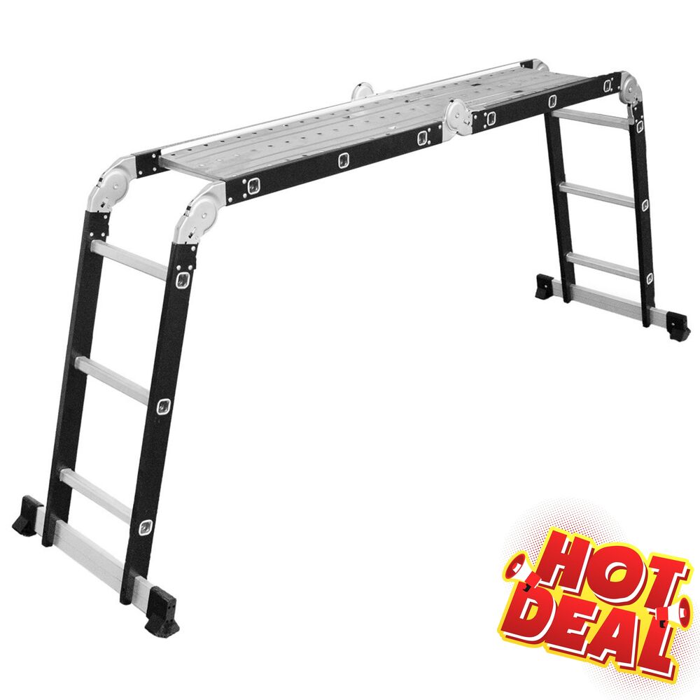 Mehrzweckleiter 4x3 mit Plattform aus Aluminium und Stahl