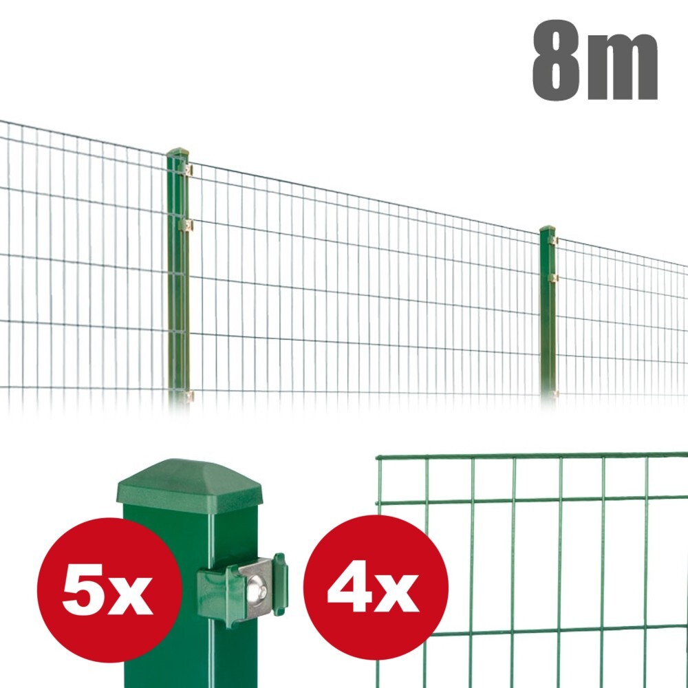 Zaunpaket Michl ca. 0,8 m x ca. 8 m moosgrün verzinkt pulverbeschichtet