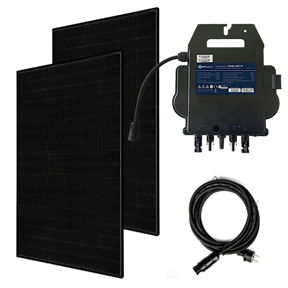 Balkonkraftwerk 800W mit AP Systems EZ1-M Wechselrichter und Anschlusskabel