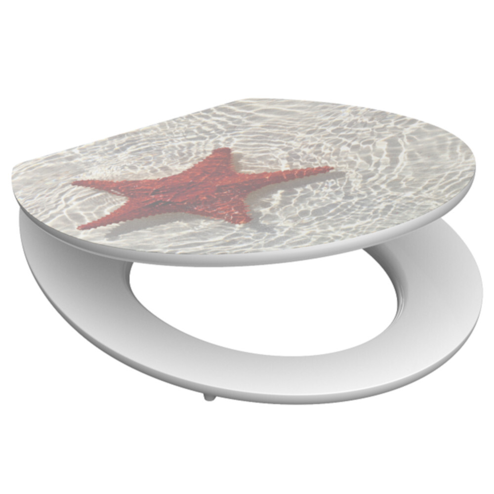 WC-Sitz mit Absenkautomatik MDF High Gloss Red-Starfish image number 2