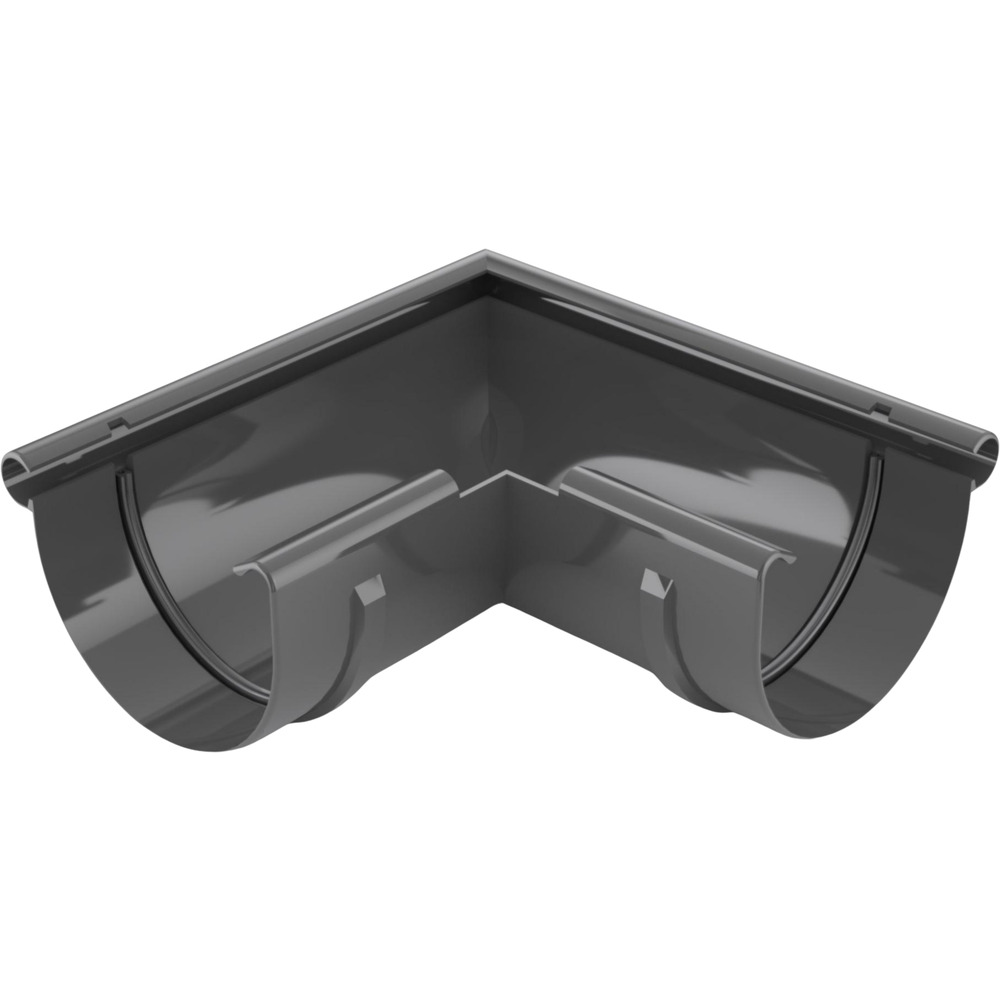 Dachrinnen-Au&szlig;enecke PVC RG 100 schwarzgrau