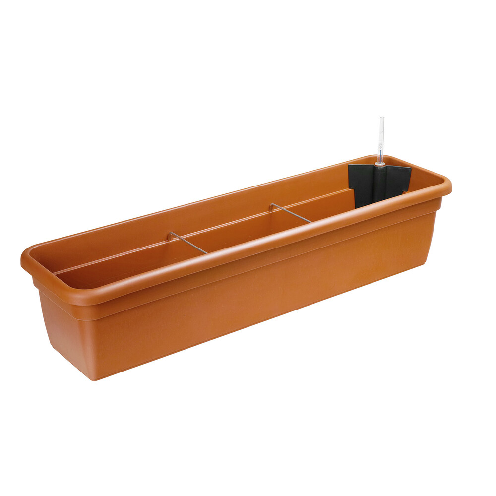 Bewässerungskasten 79 cm in terracotta mit Wasserstandanzeige image number 0