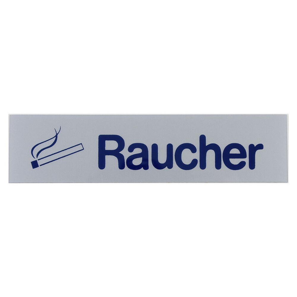 Türschild 160 x 40 mm, selbstklebend, Raucher image number 0