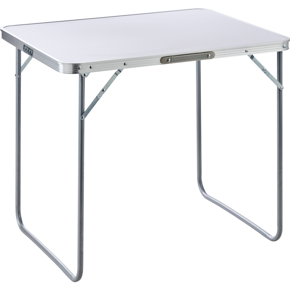 Campingtisch klappbar in weiß mit Gestell und MDF Platte