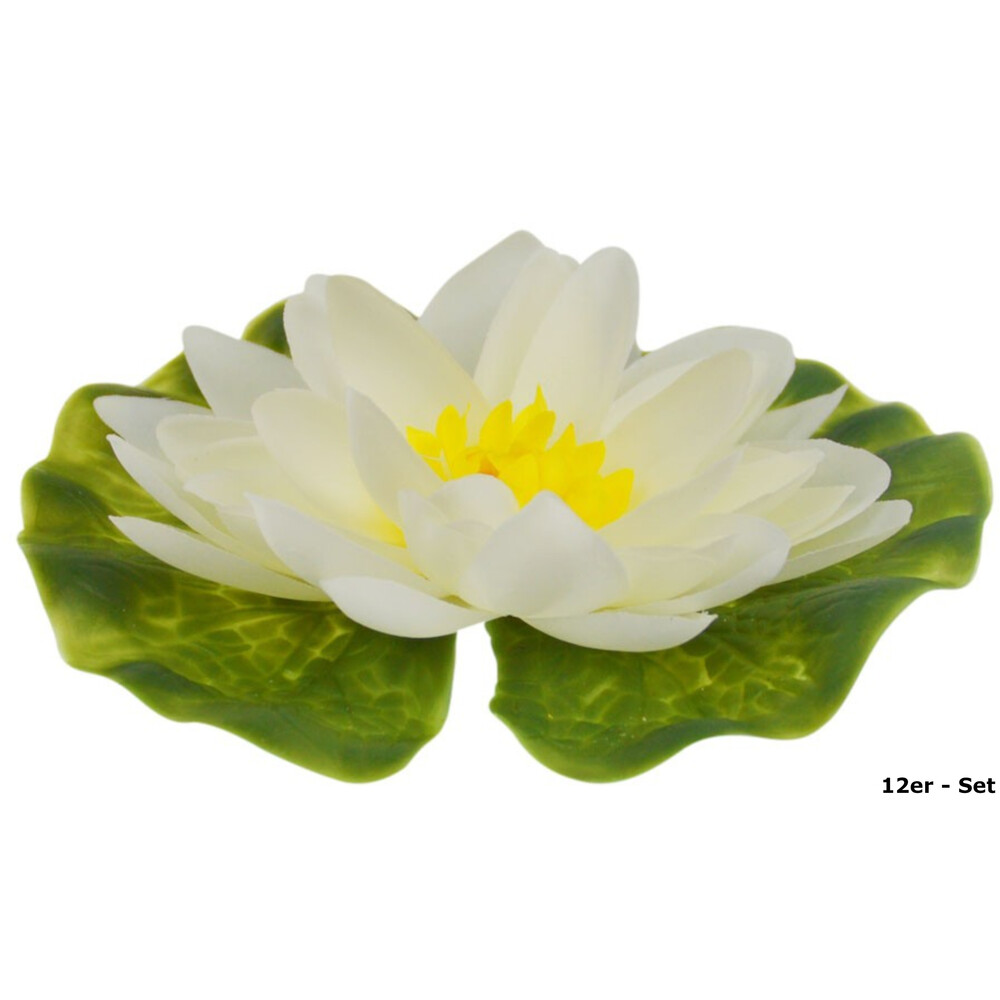 GARDENA Seerose Kunststoff &Oslash;13 cm wei&szlig;, 12 St&uuml;ck - B-Ware image number 0