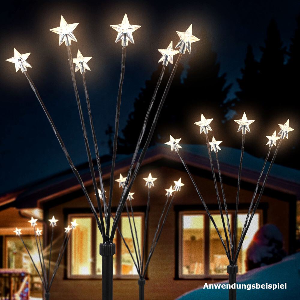 LED-Gartenbeleuchtung mit 6 Sternen, Timerfunktion und Erdspieß image number 1