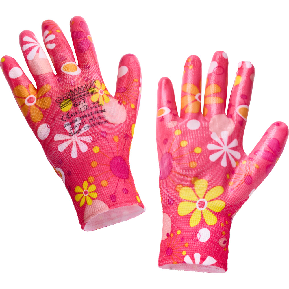 Damen Gartenhandschuhe Größe 7 in verschiedenen Blumenmotiven image number 0