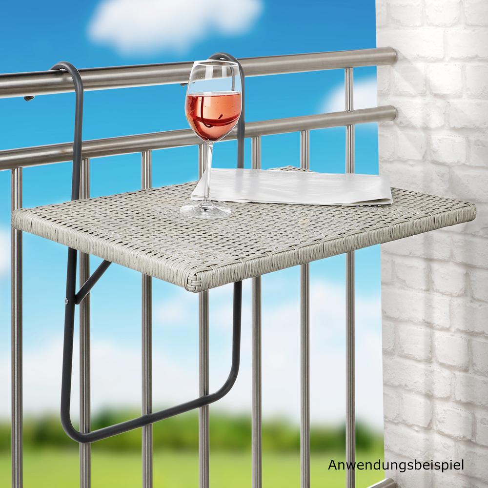 Balkonh&auml;ngetisch in Rattanoptik 60 x 40 cm image number 3