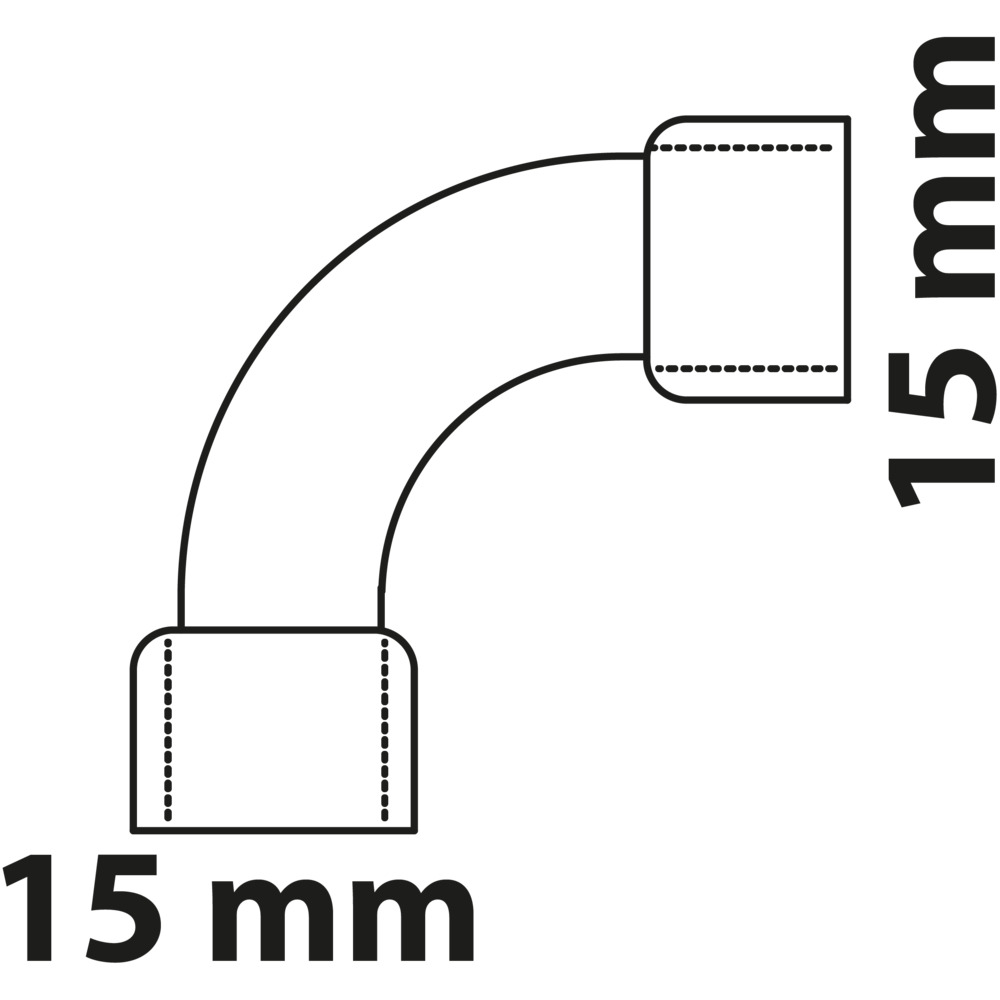 Doppel-Bogenmuffe 90° Kupfer-Lötfitting 15 mm - Nr. 5002a image number 2