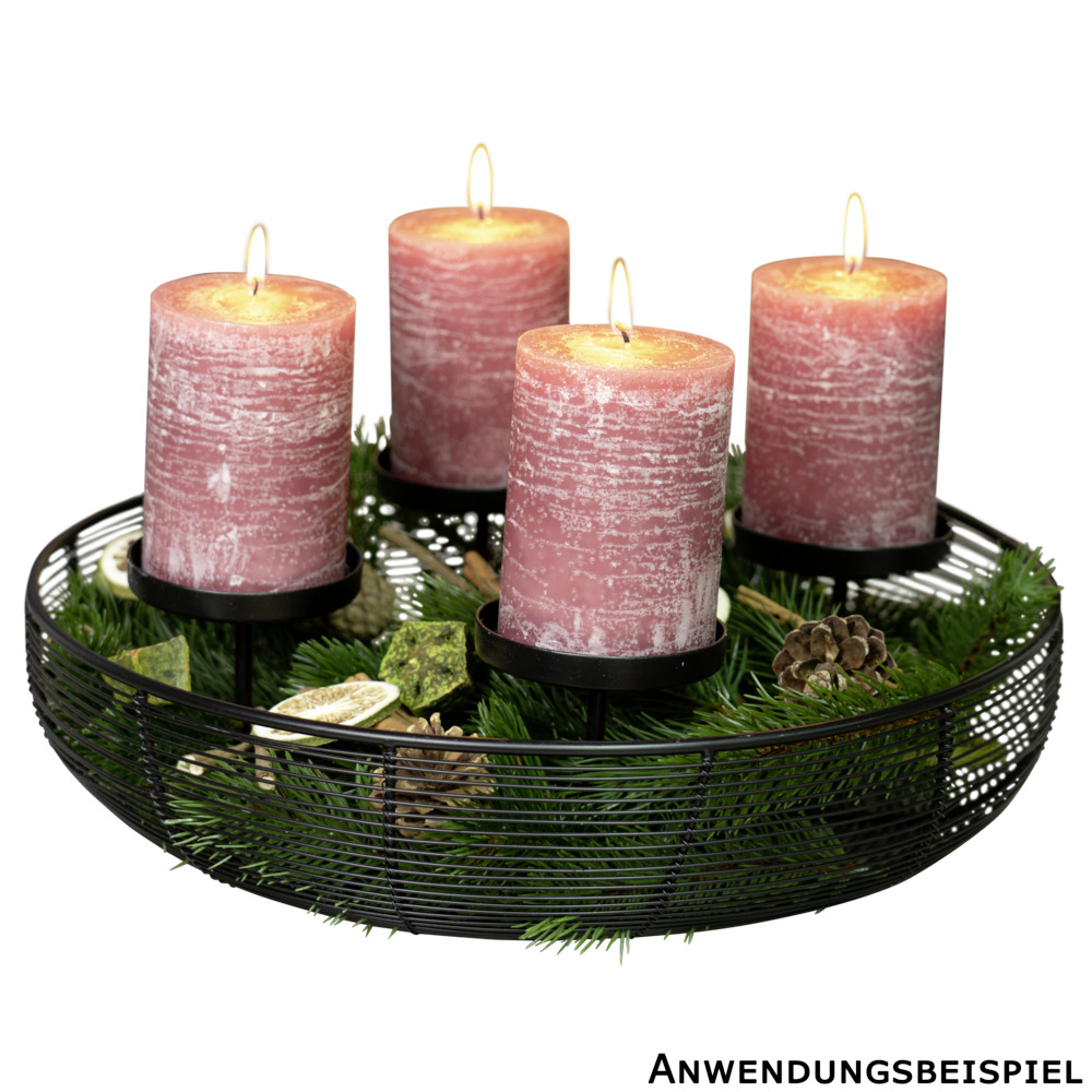 Adventsgesteck 36,5 cm aus Eisen mit 4 Kerzenhalterungen image number 1