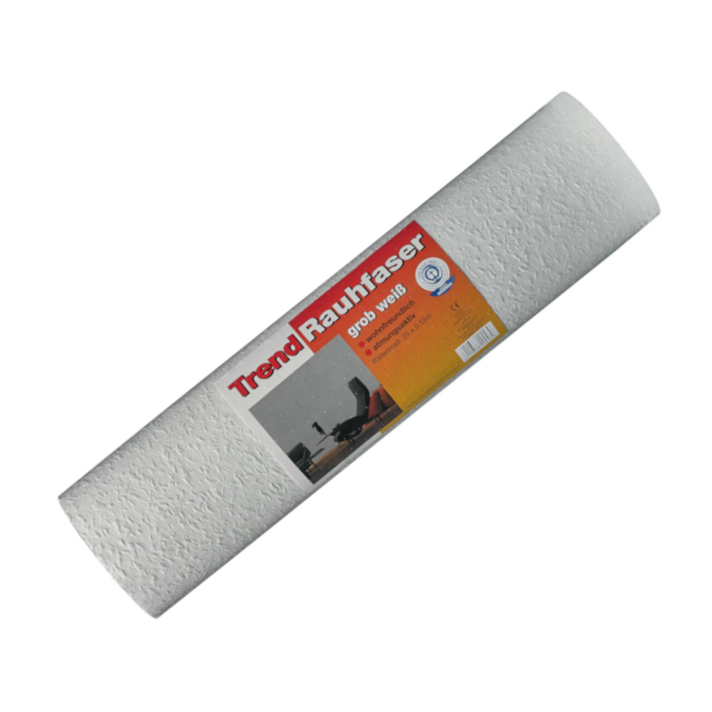 Trend Rauhfaser Tapete 25 x 0,53 m weiß grob