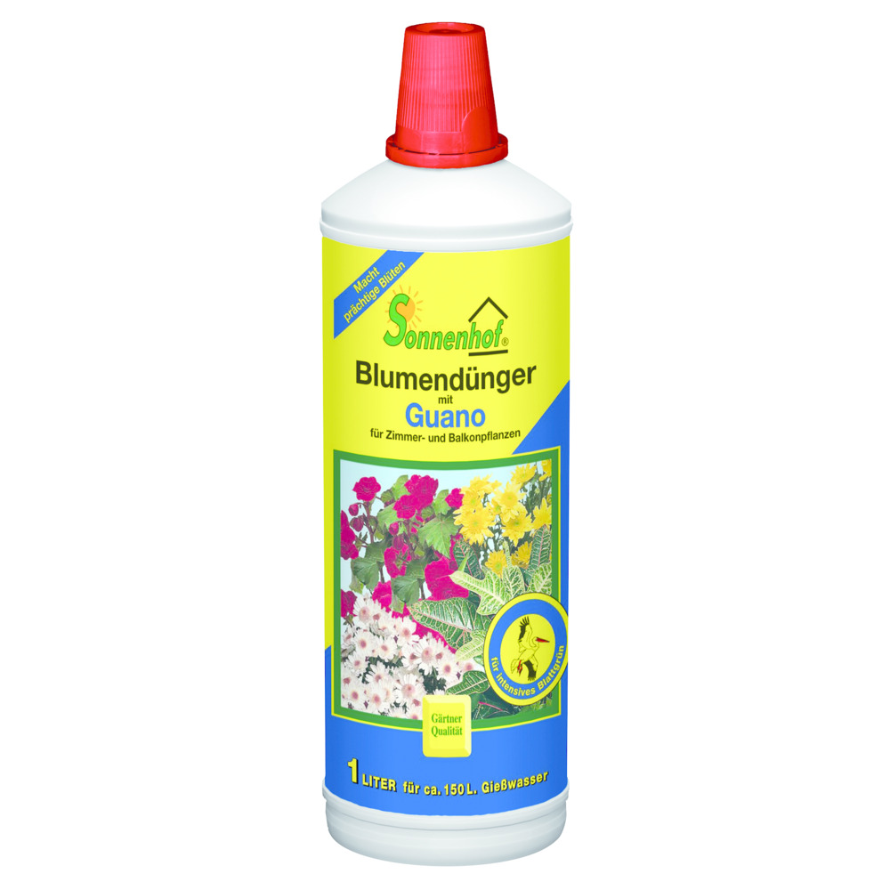 Blumendünger mit Guano für Zimmer- und Balkonpflanzen 1 Liter