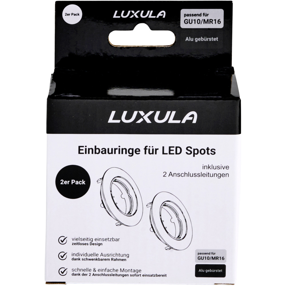 Einbaustrahler LUXULA Alu gebürstet für GU10 - MR16 Leuchtmittel im 2er Pack image number 6