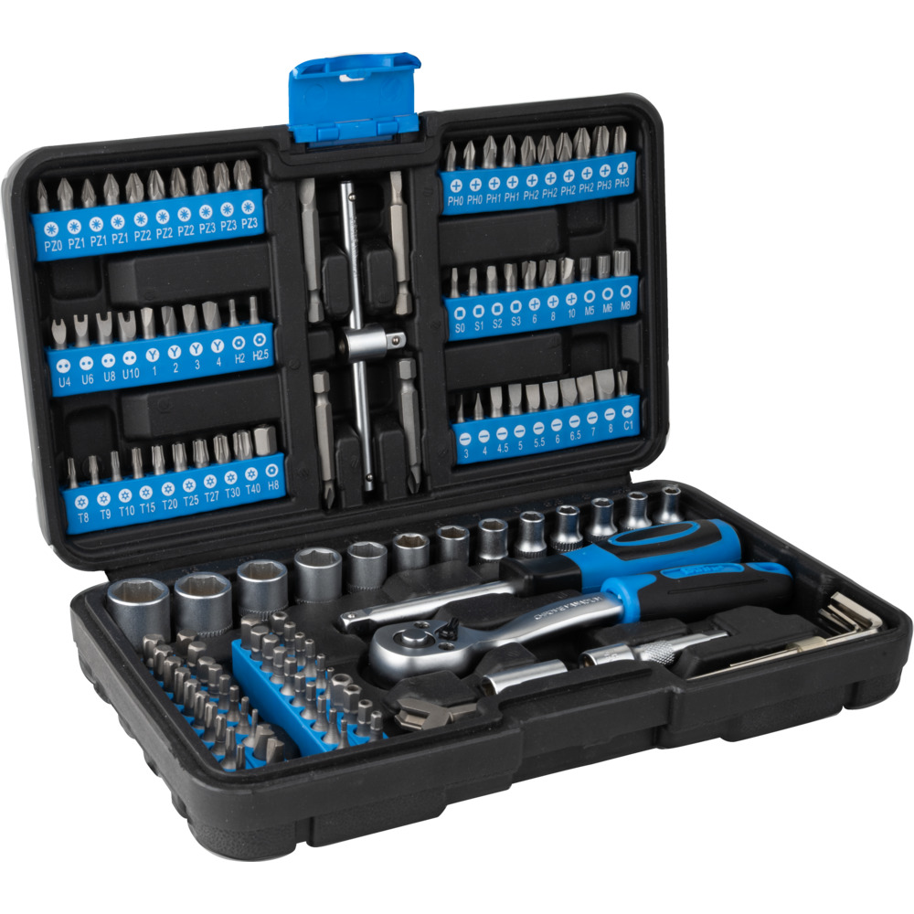 Güde® Steckschlüssel und Bitsatz Set 130-teilig aus CV-Stahl im Koffer