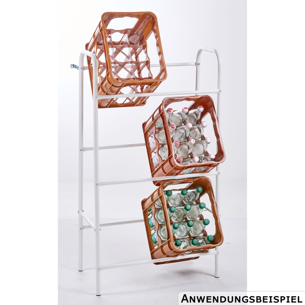 Flaschenkastenst&auml;nder wei&szlig; aus Stahl f&uuml;r 6 K&auml;sten image number 2