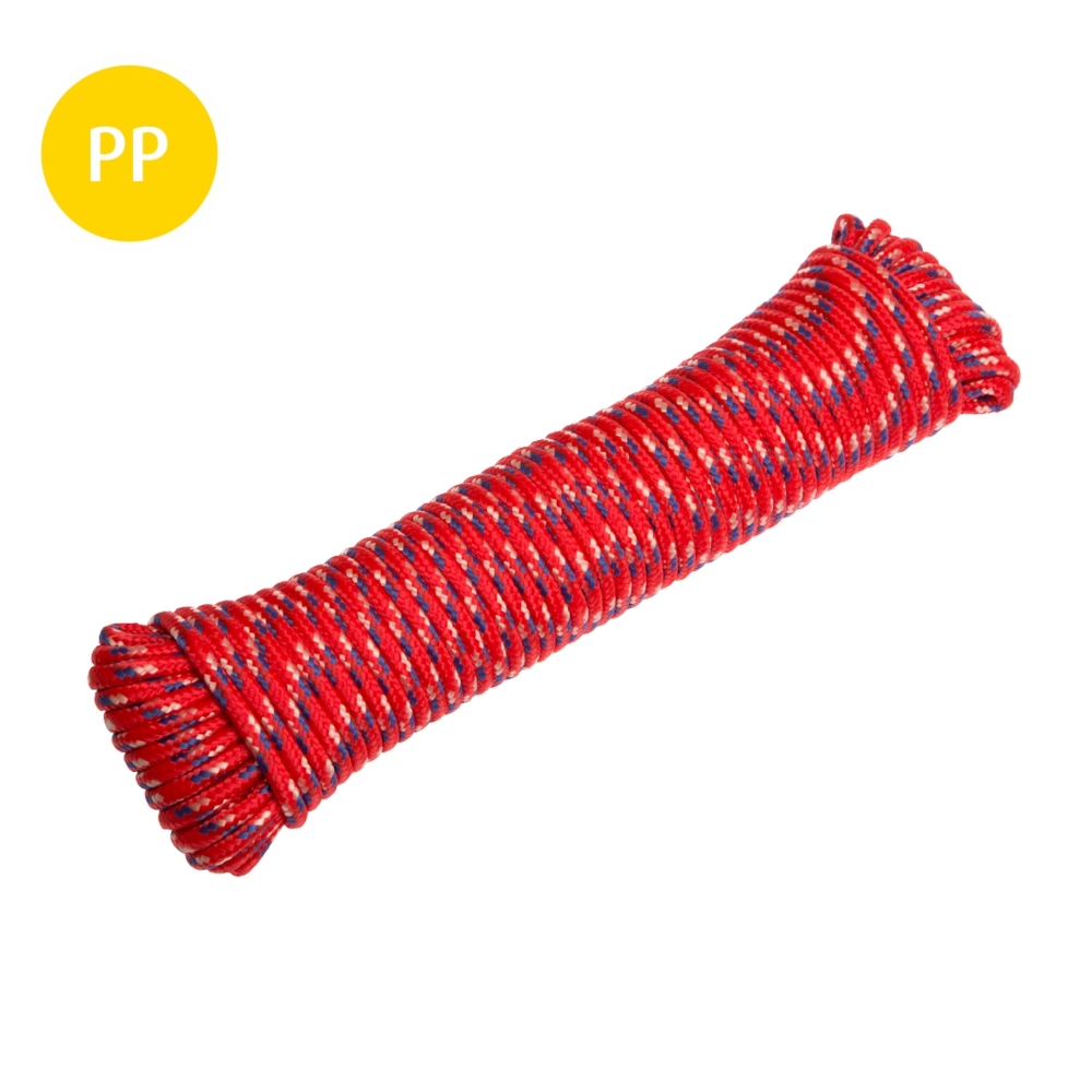 PP-Seil Ø 5 mm, 25 m, Rot-Blau-Weiß