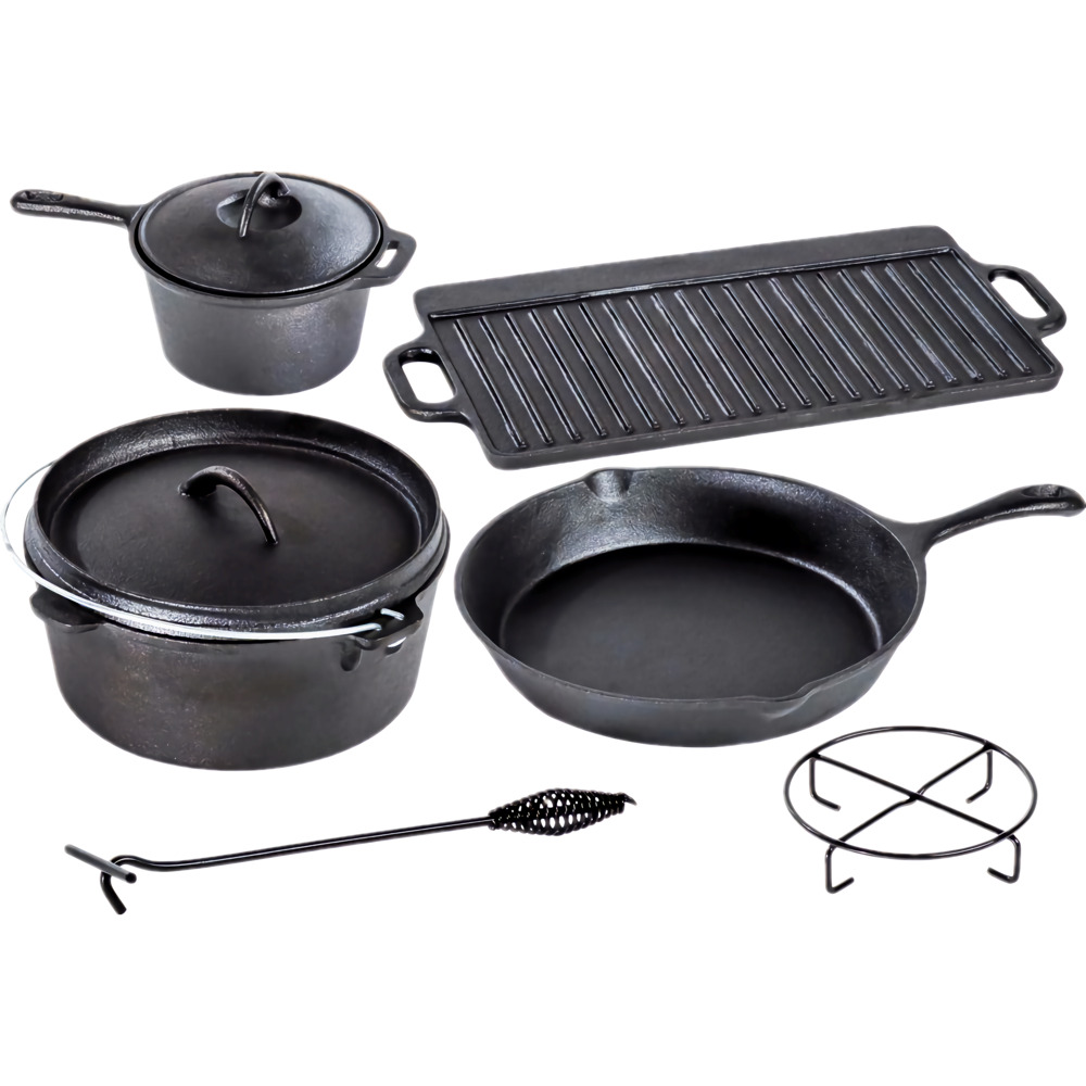 Dutch-Oven-Set 7-teilig aus Gusseisen in Holzkiste image number 1