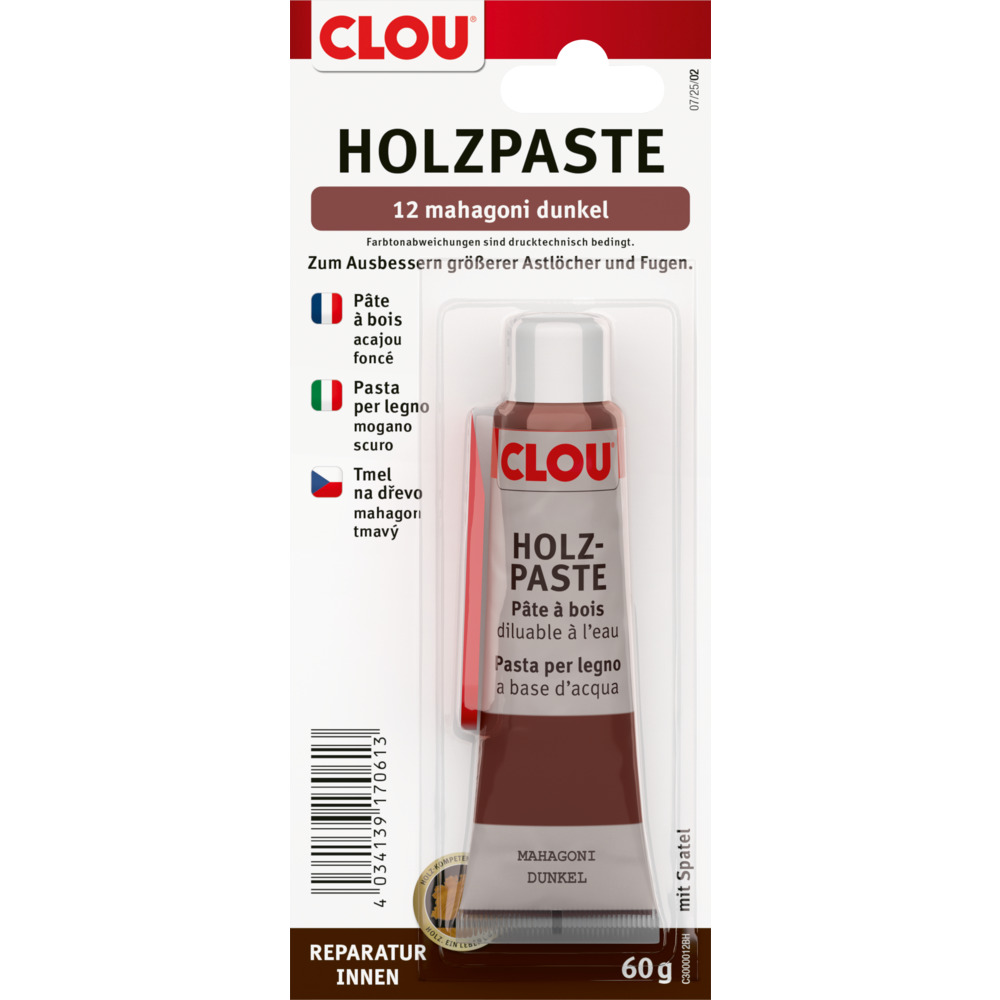 CLOU Holzpaste Holzreparaturmasse Nr.12 mahagoni dunkel