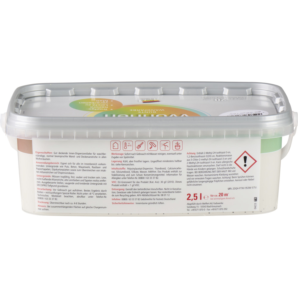 DECOPRO Wandfarbe 2,5 Liter kiesel matt image number 2