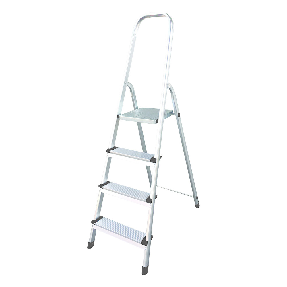 Stehleiter 4-stufig aus Aluminium mit Haltebügel