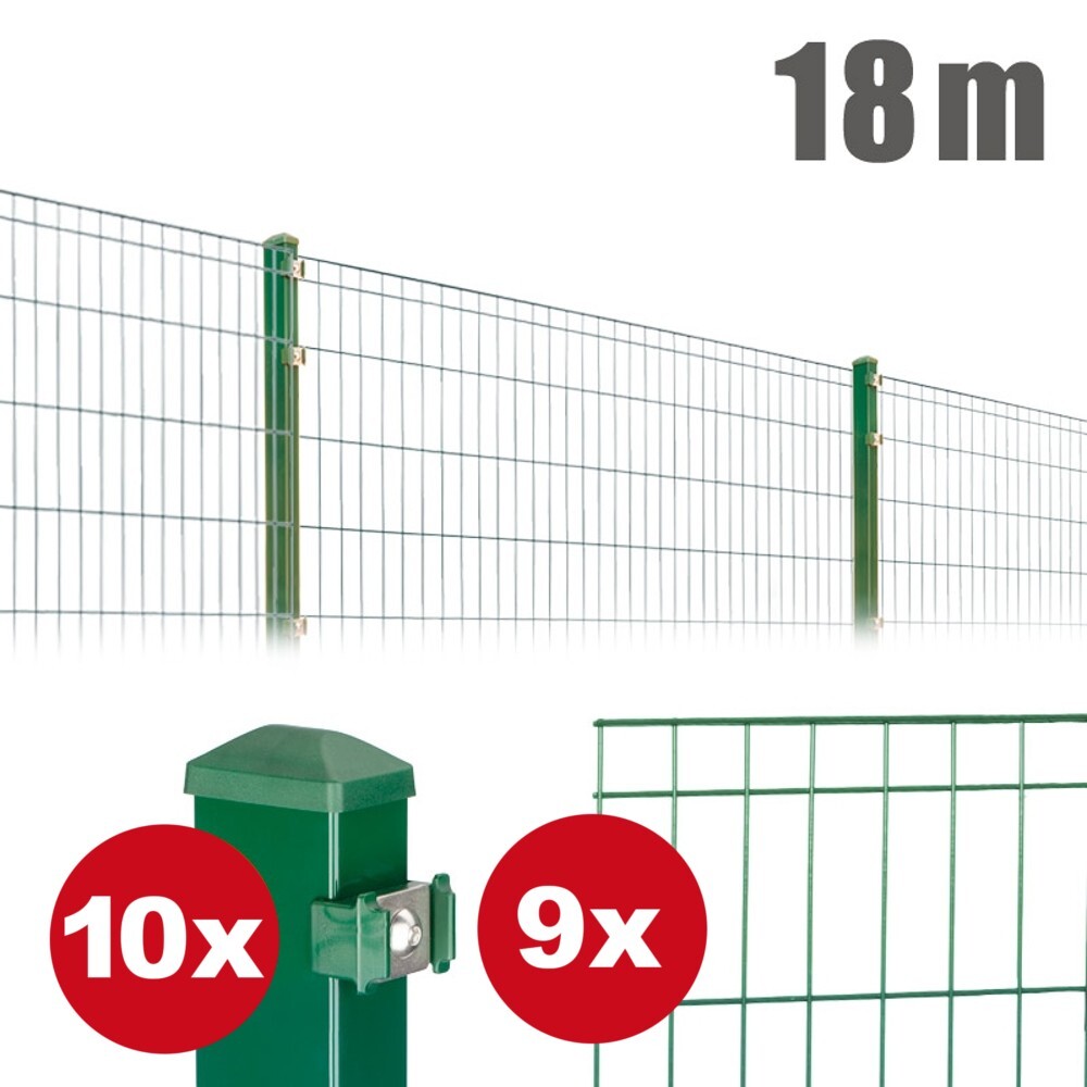 Zaunpaket Michl ca. 0,8 m x  ca. 18 m moosgrün verzinkt pulverbeschichtet