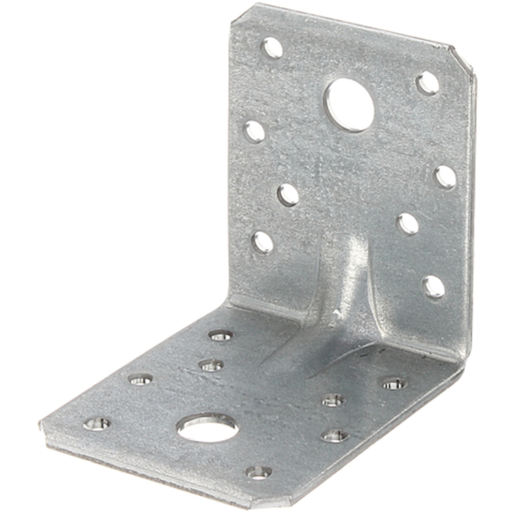 Lochplattenwinkel 70 x 70 x 55 mm aus Stahl mit Steg