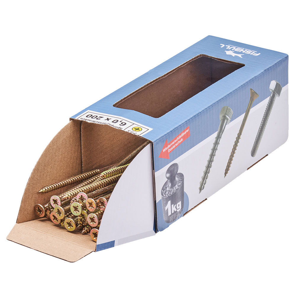 Spanplattenschraube 6x200 mm PZ 1kg FISHBULL-Pack Senkkopf Teilgewinde Kreuzschlitz image number 3