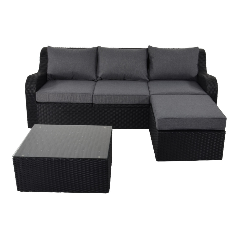 Multifunktionsbank Pandora Black mit Aluminiumgestell und Hockern image number 1