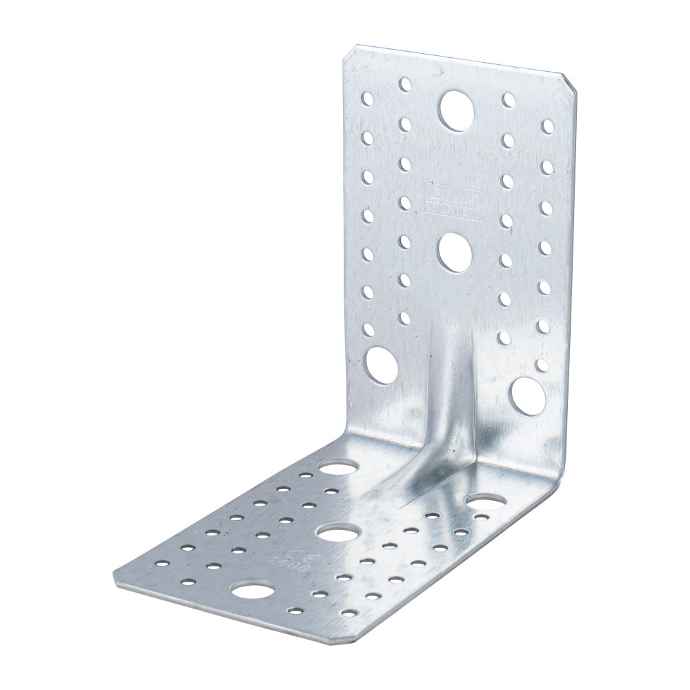 Schwerlast-Winkelverbinder aus Stahlblech mit Sicke 145 x 145 x 90 x 2,0 mm