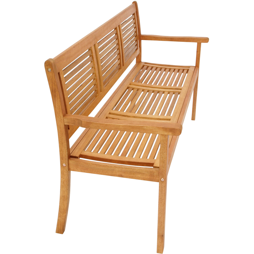 Gartenbank 3-Sitzer aus Eukalyptusholz, ge&ouml;lte Oberfl&auml;che image number 3