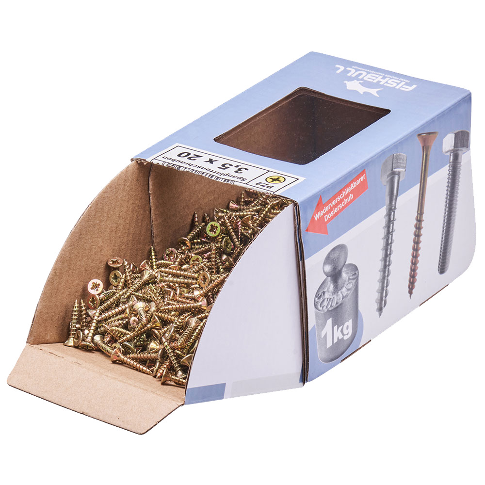 Spanplattenschraube 3,5x20 mm PZ 1kg FISHBULL-Pack Senkkopf Vollgewinde Kreuzschlitz image number 3