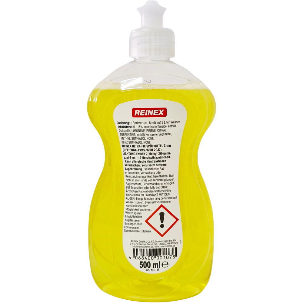 Reinex Handsp&uuml;lmittel-Konzentrat Ultra-Fix 500 ml mit Zitronenduft image number 1