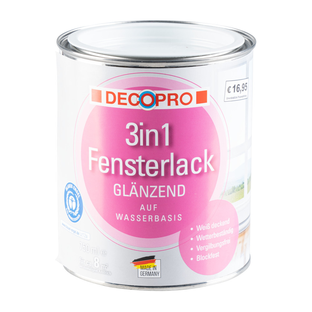 DECOPRO 3in1 Fensterlack weiß glänzend für innen und außen