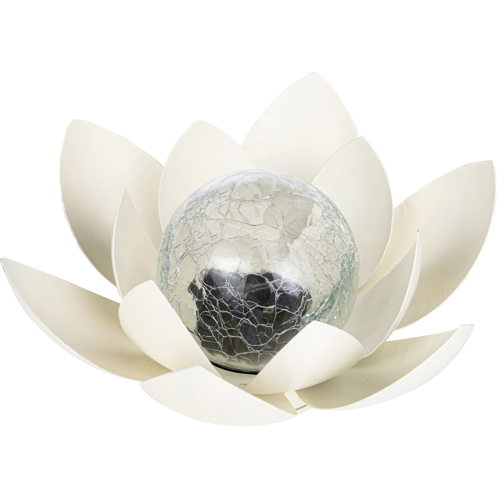 Solar-LED-Lotusbl&uuml;te aus Metall