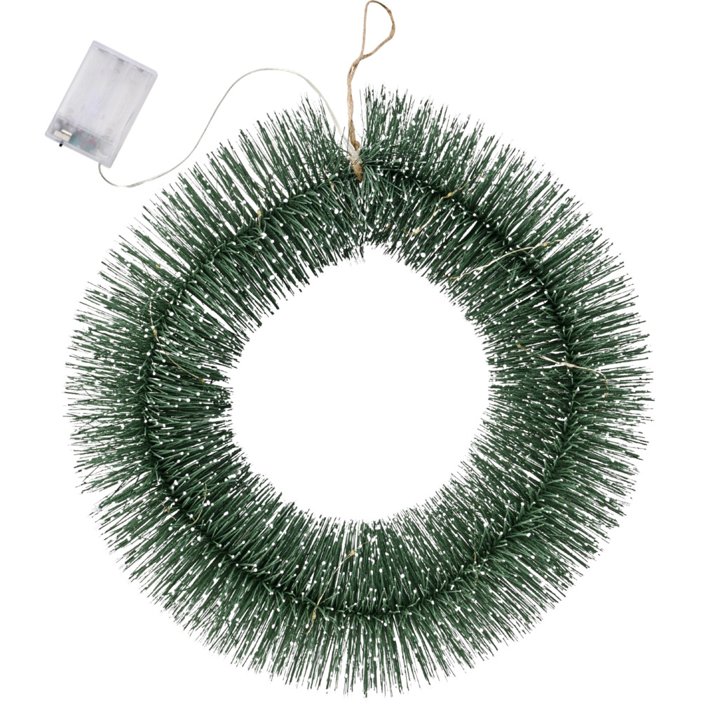 Adventskranz Ø 40 cm batteriebetrieben aus Kunststoff mit LEDs und Timer