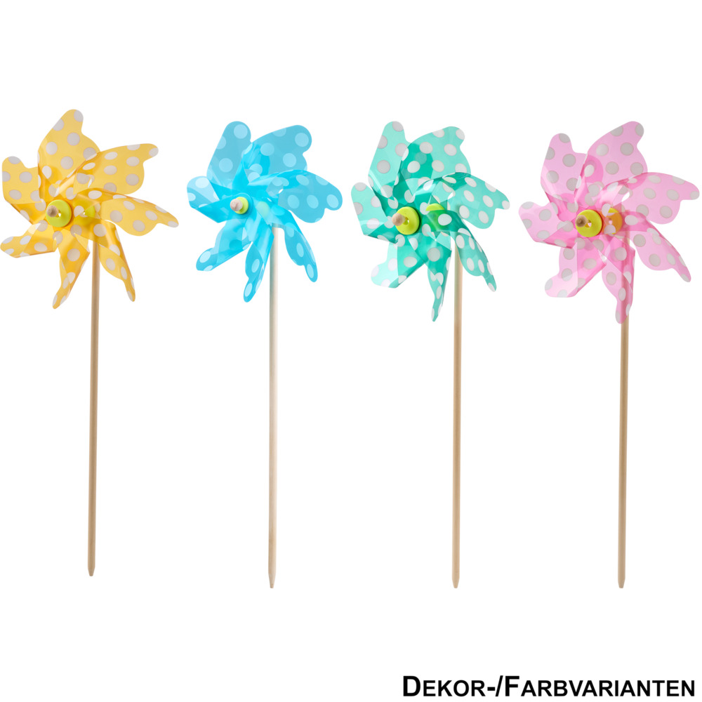 Windrad mit Holzstab 22 x 55 cm, sortiert