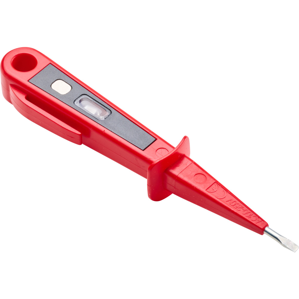 Spannungsprüfer Euro 150 mm in rot, isoliert mit Clip und Aufhängöse image number 1