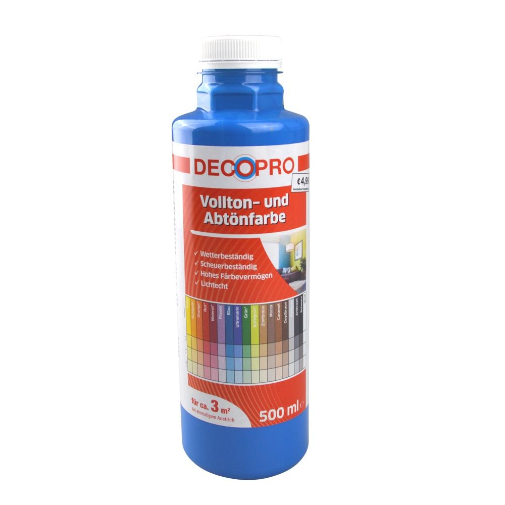 DECOPRO Vollton und Abtönfarbe 500 ml ultramarin innen und außen image number 0