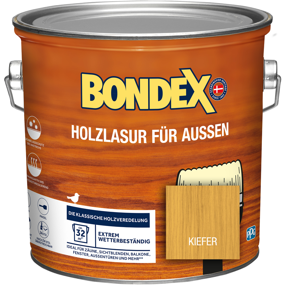 BONDEX Holzlasur f&uuml;r Aussen Kiefer 2,5 Liter image number 0