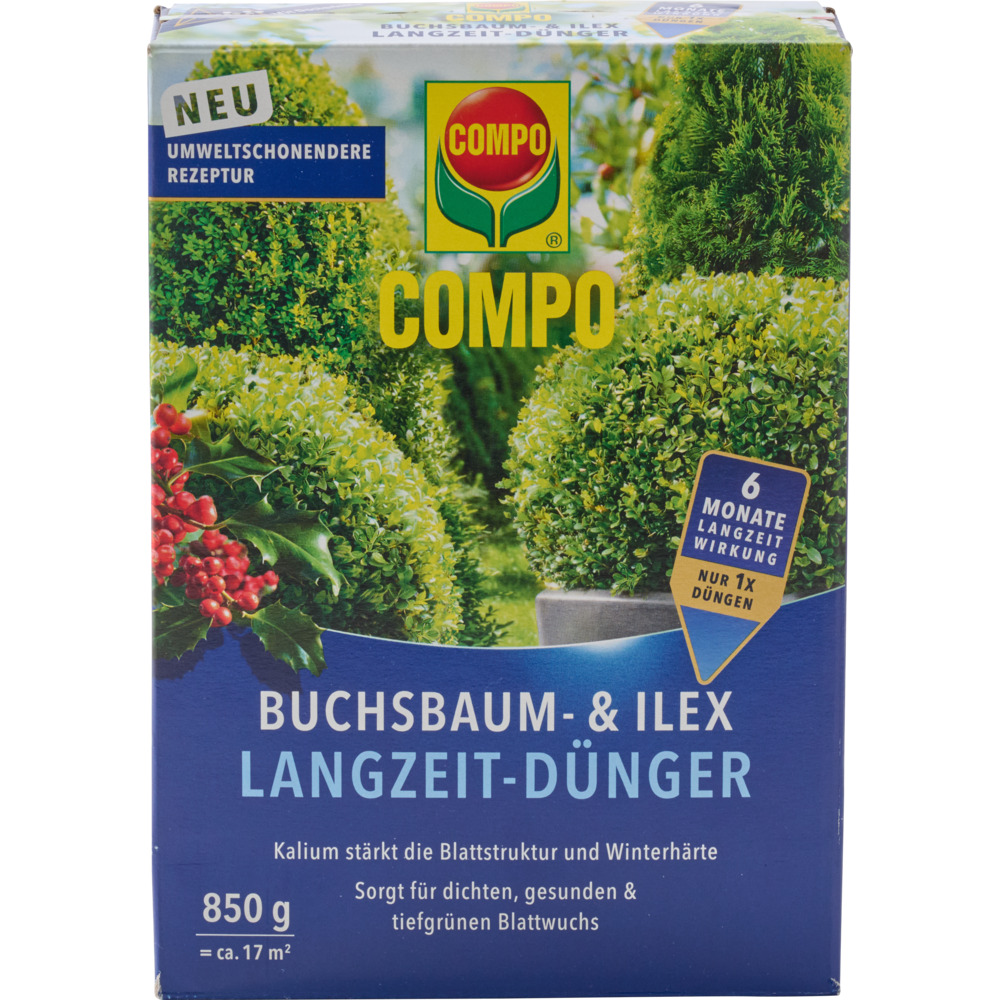 COMPO Buchsbaum- und Ilex Langzeit-D&uuml;nger 850 g image number 0