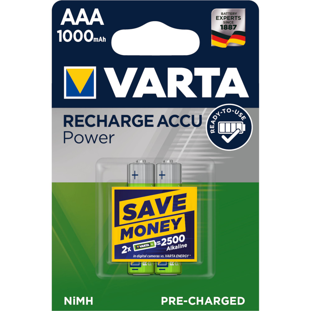 Varta NIMH-AAA Micro Ready2use 1000mAh 2er Blister image number 0