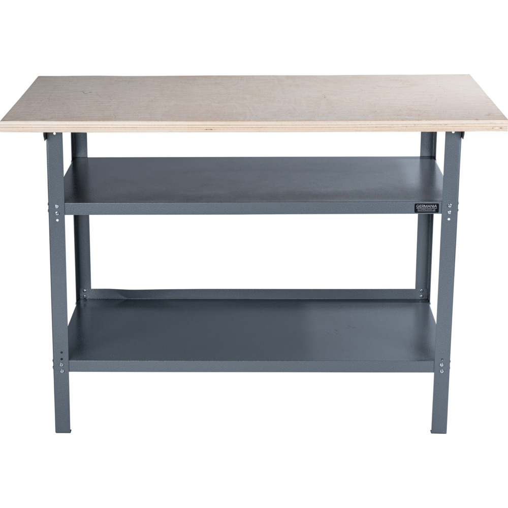GERMANIA® Werkbank mit Holzplatte und 2 Einlegeböden image number 4