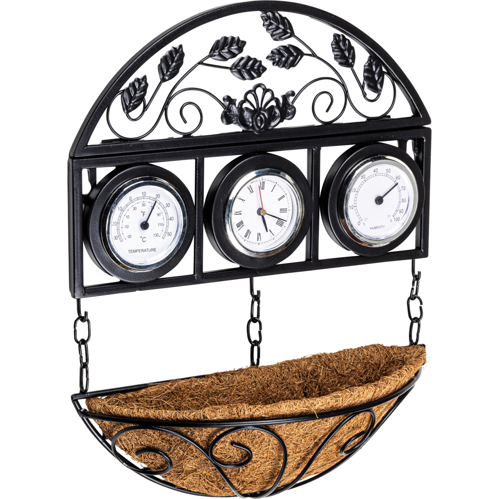 Wetterstation mit Blumenschale