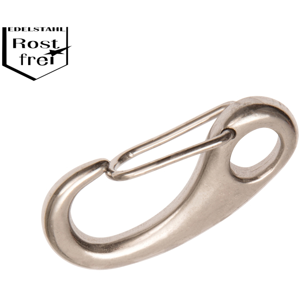 Karabiner 50 x 24 mm, oval, Edelstahl image number 0
