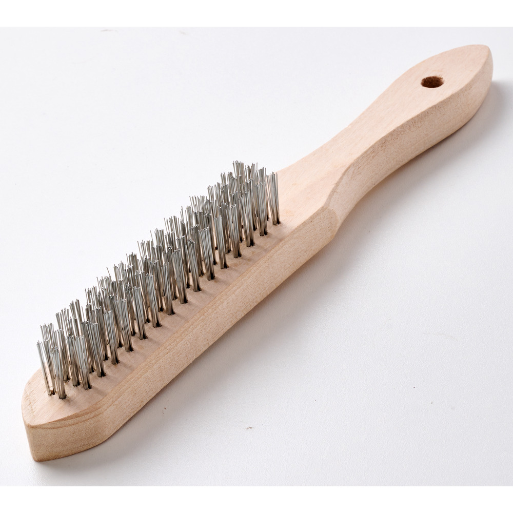 Drahtbürste Stahl 4-reihig mit Holzgriff image number 1