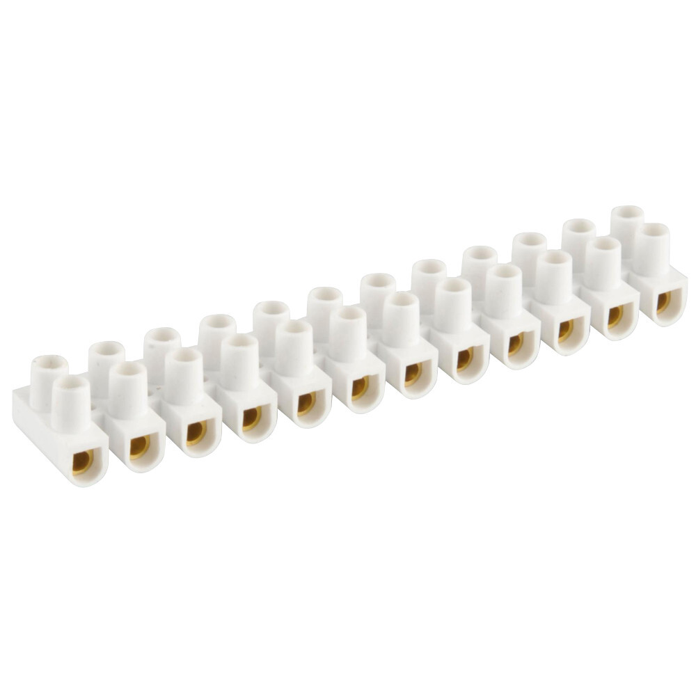 Lüsterklemme 1,5 – 6,0 mm² 2 x 12 polig aus Polyethylen in weiß