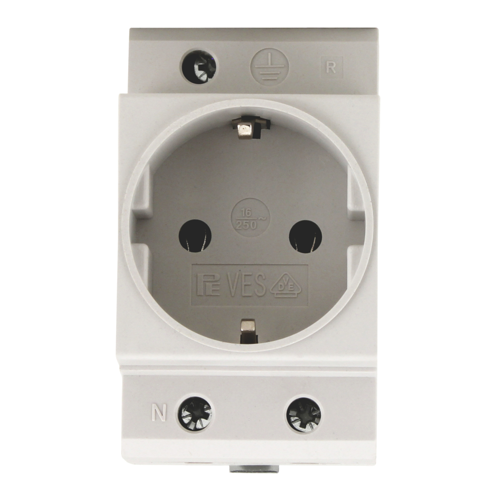 Einbau-Schutzkontakt-Steckdose für Verteiler image number 0