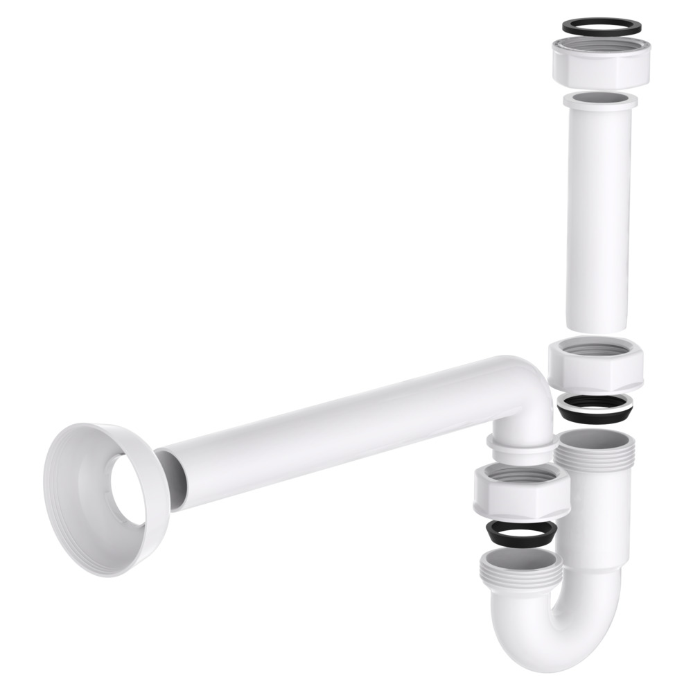 Waschtisch-Röhrensiphon Kunststoff weiß 1¼"" x 32 mm image number 2