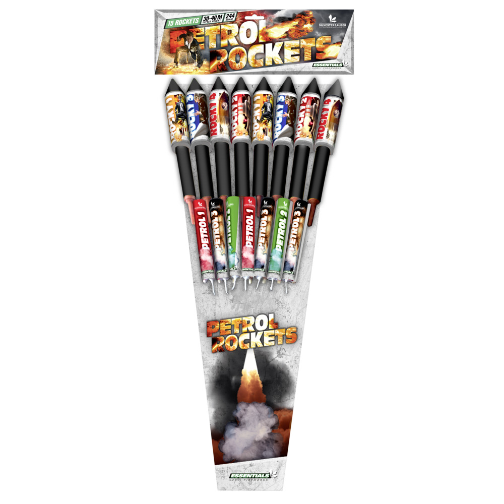 Feuerwerksraketenset Petrol Rockets 15-teilig