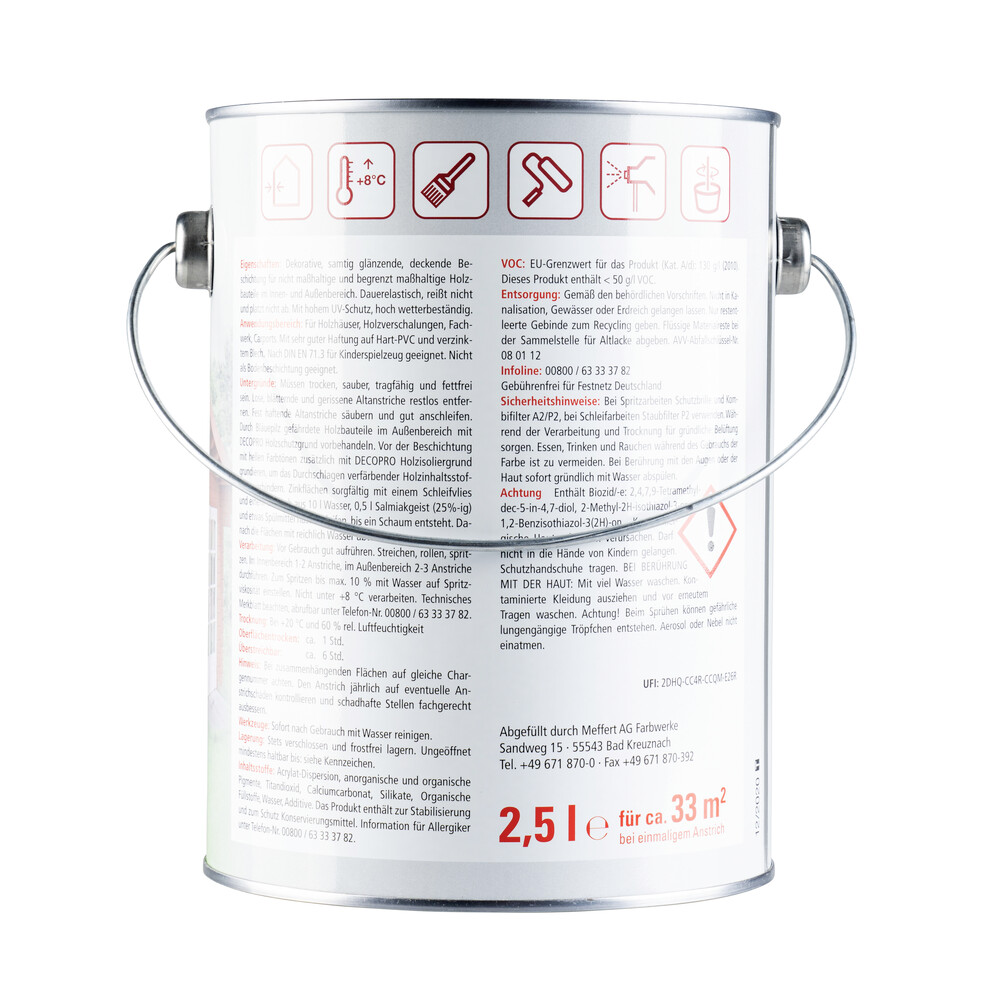 DECOPRO Wetterschutzfarbe anthrazit seidenglänzend 2,5 Liter image number 1